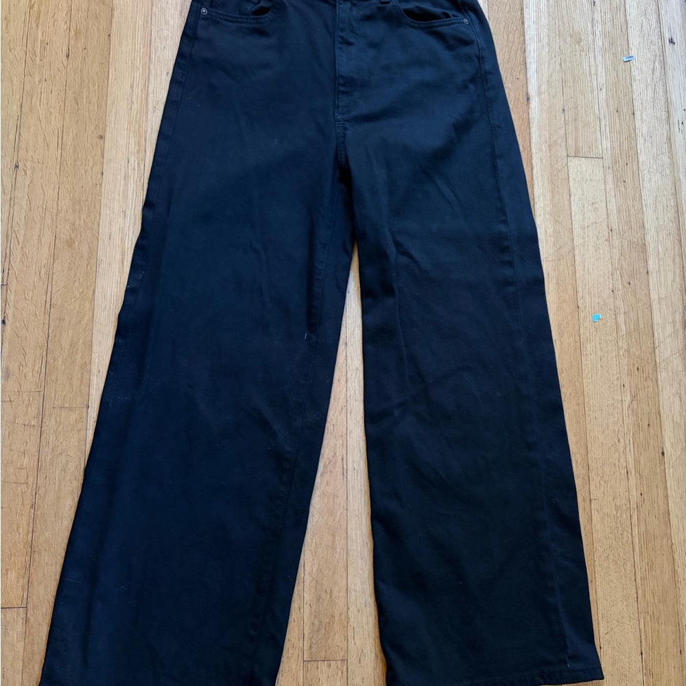 DL1961 Hepburn High Waist Wide Leg Jeans in size 26, black